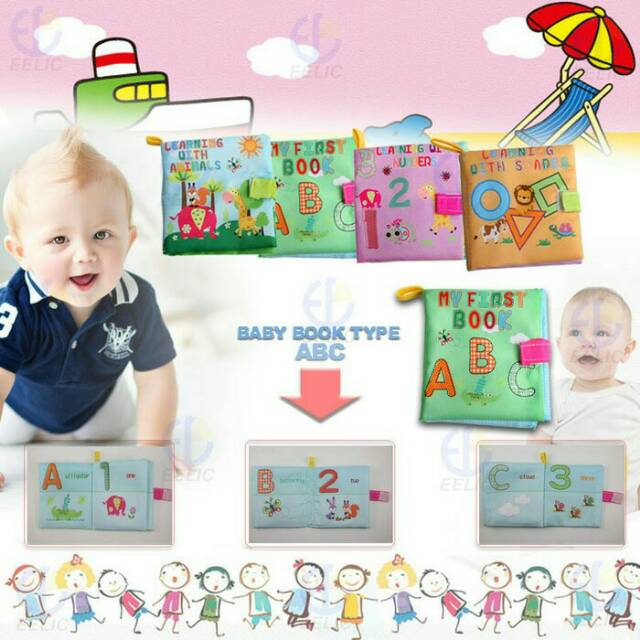 Buku Bantal Bayi Kain Soft Book 4 PCS