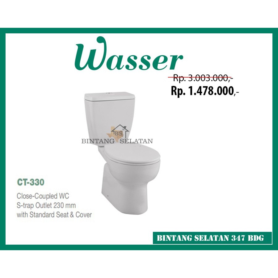 PROMO CLOSET DUDUK/ MONOBLOK WASSER CT330 STANDARD SEAT COVER P6