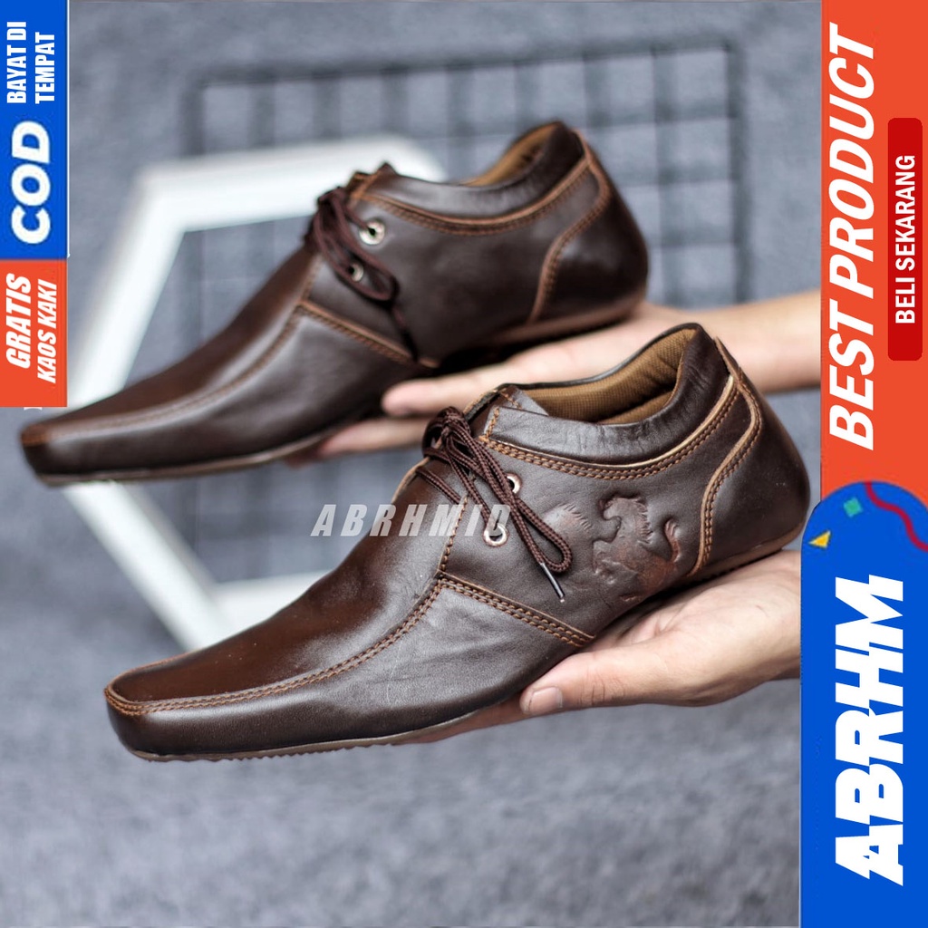 ABRHM x LETO Sepatu Formal Casual Pantofel Pria Kerja Kantor Kuliah Cowok Keren Originall