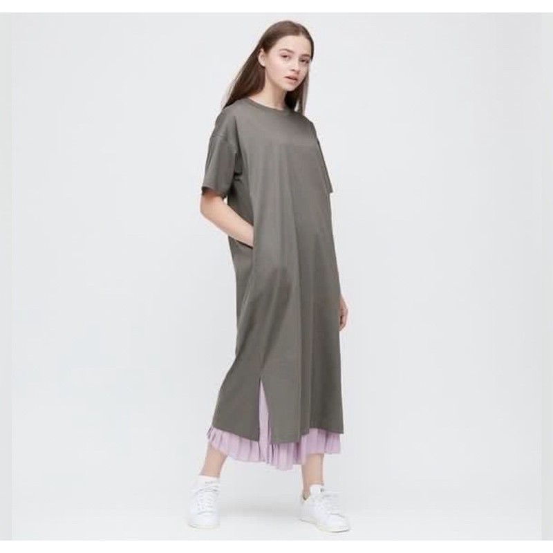 UNIQLO WOMEN GAUN T PANJANG MERCERIZED