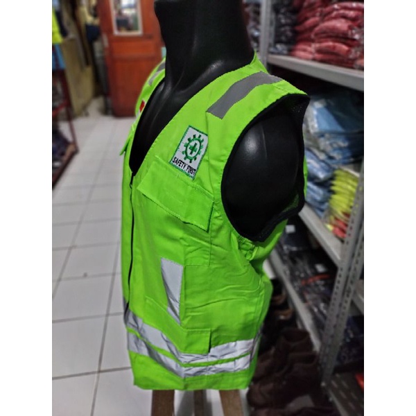 ROMPI SAFETY BAHAN DRILL HIJAU STABILO PREMIUM PAKAI FURING BERLOGO