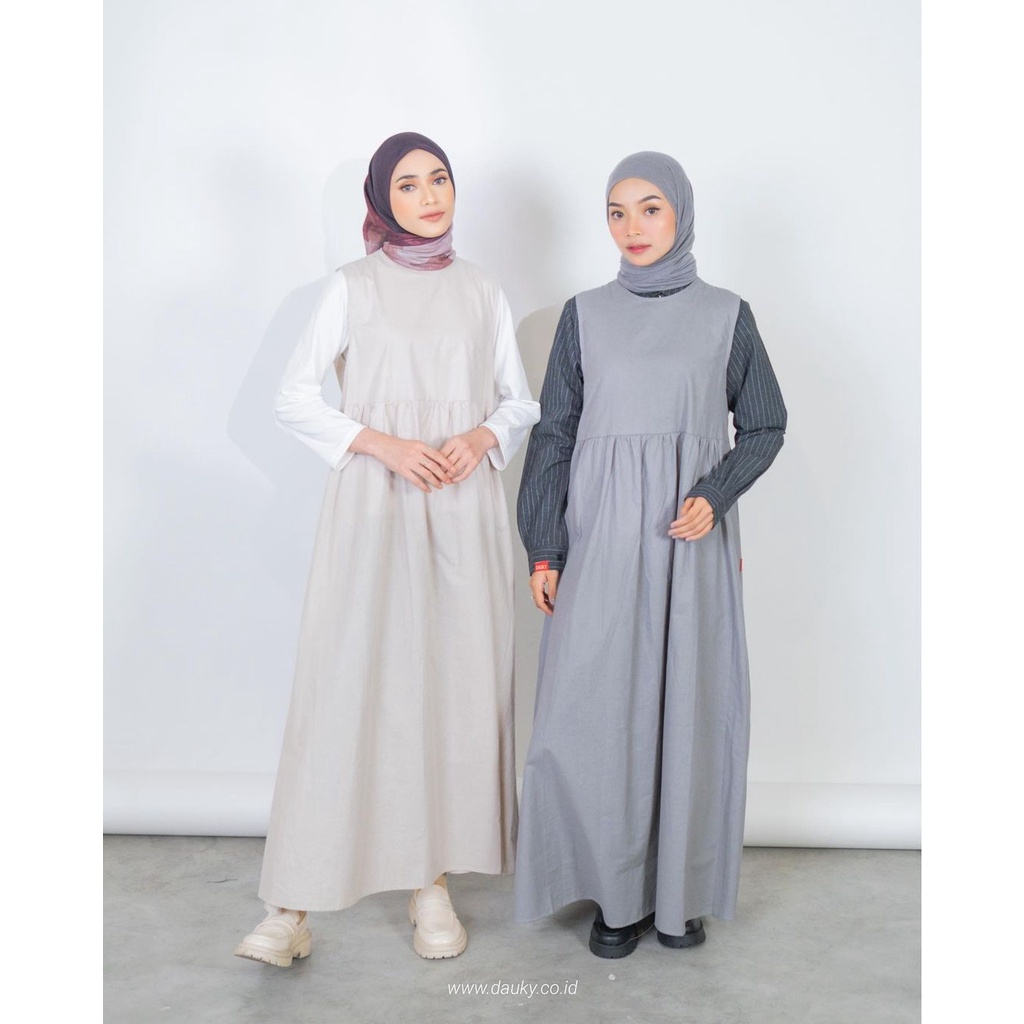 Dauky Inner Dress Sleeveless Ruffles Dress Wanita Muslim Dauky