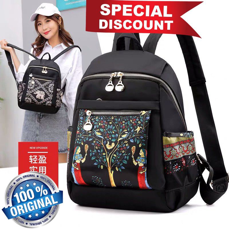 ORIGINAL Tas Ransel Chibao Wanita Motif Elegan Design IMPORT KOREA Terbaru