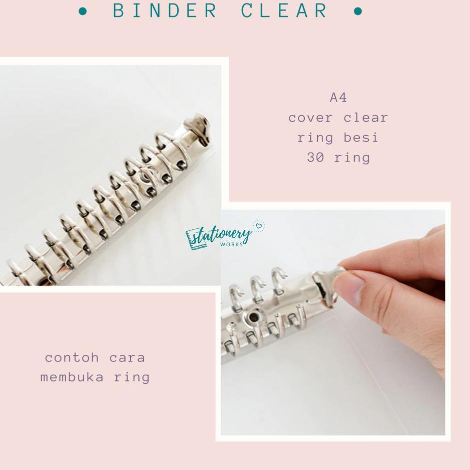 

[KODE PRODUK MV9KJ4083] Binder A4 clear transparan - 30 ring - notebook ring