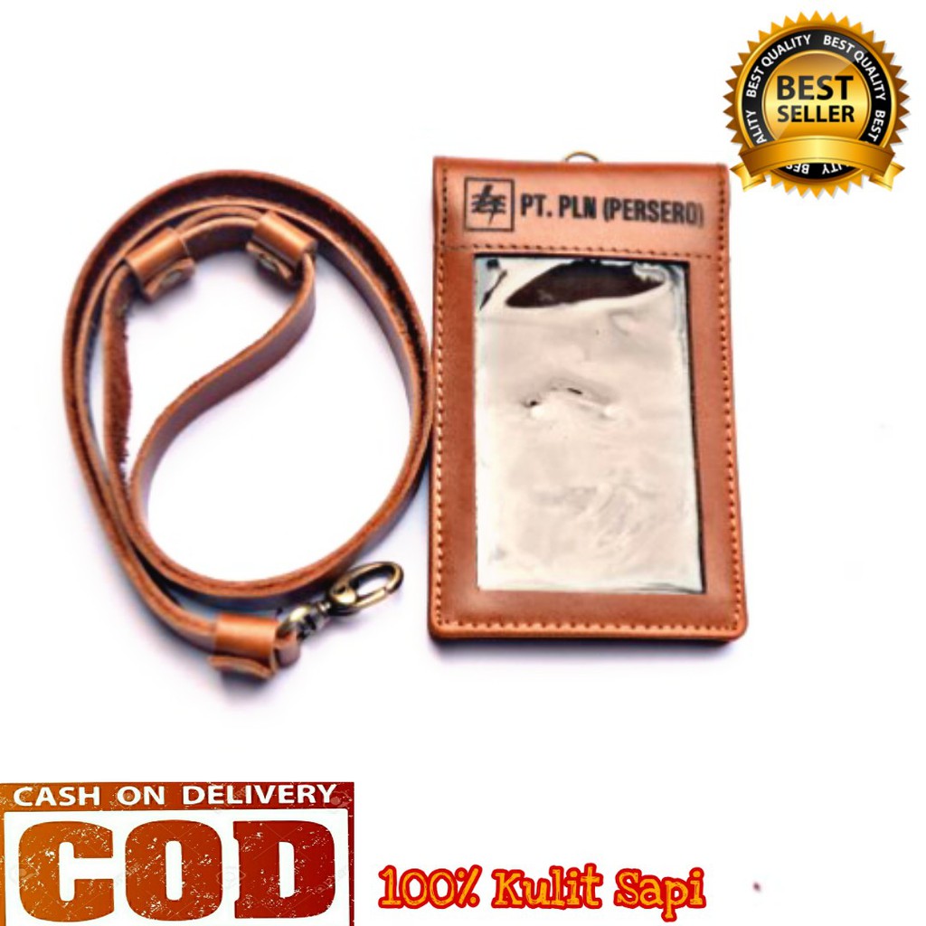 

ID Card / Name Tag Holder / Dompet Id Card 100% Kulit Asli PLN Warna Cokelat Model Lipat