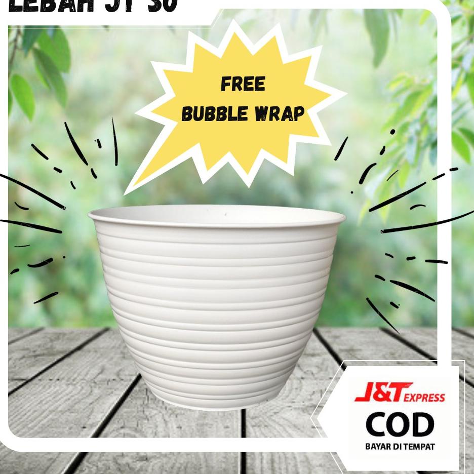 【TERLARIS】 POT BUNGA BESAR JUMBO MURAH PUTIH DIAMETER 30 CM PLASTIK TAWON LEBAH KEMBANG TANAMAN terb
