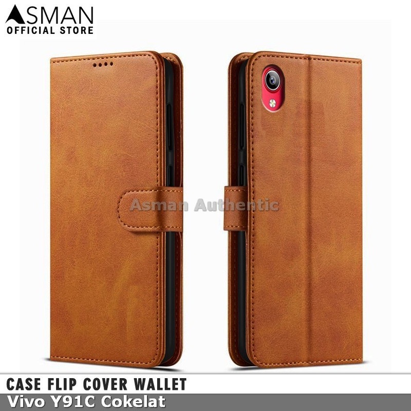 Asman Case Vivo Y91C Leather Wallet Flip Cover Premium Edition