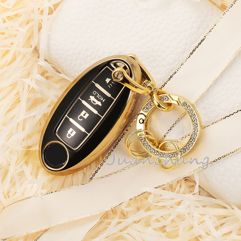 Casing Kunci Mobil 4 Tombol Bahan Tpu Untuk Nissan Tidda Livida X-Trail T31 T32 Qashqai March Juke Pathfinder Note GTR