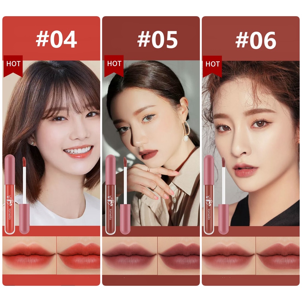 GIRLSNEED77 LAMEILA 1041 LIP GLAZE - Lipstik Cair Lipstick Lip Gloss Matte Lipgloss Lipglaze Liptint Murah Medan LAMEILA Lipcream Medan Bisa Grosir Ecer