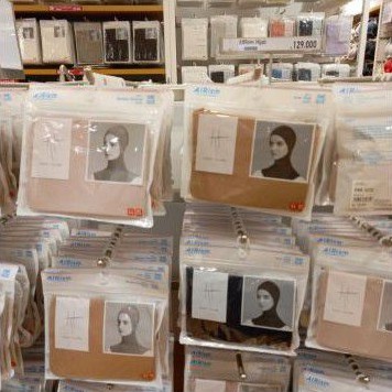 UNIQLO ORI SALE Kerudung Hijab Jilbab Katun Linen Rayon Satin Ciput Hitam Pink Putih