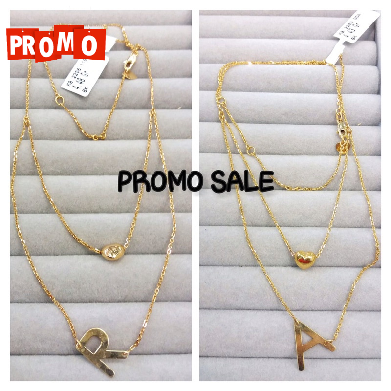 KALUNG HURUF ALPHABET KADAR 375/8K PROMO TERMURAH