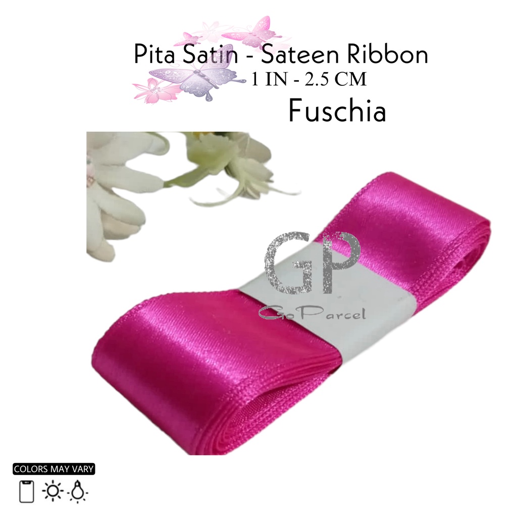 ( 3 Meter ) PITA SATIN IMPORT 25MM 40MM 50MM / PITA KADO 1IN 2,5CM SILK SATEEN GIFT RIBBON 11/2IN 4CM / PITA SATEN 2INCH 5CM