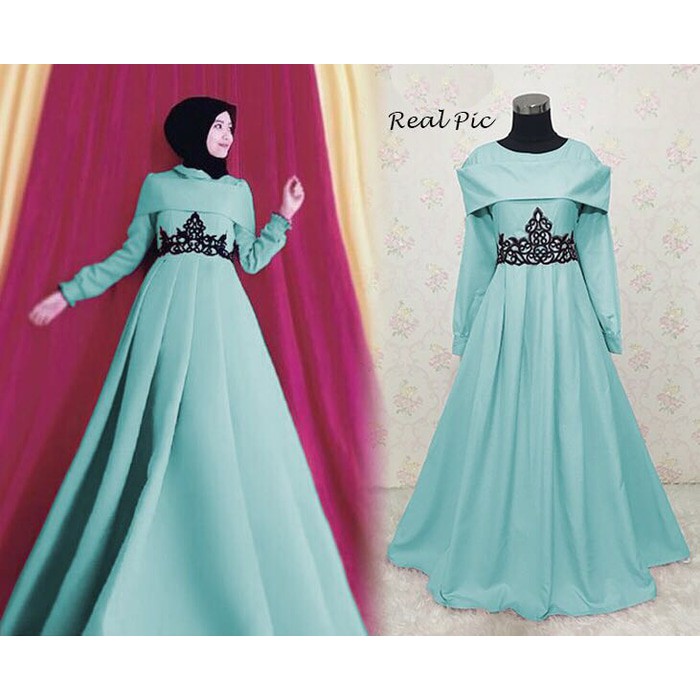 BAJU GAMIS PESTA MEWAH RISNAYA TURKISH / GAMIS MUSLIM MEWAH / GAMIS NIKAHAN MEWAH