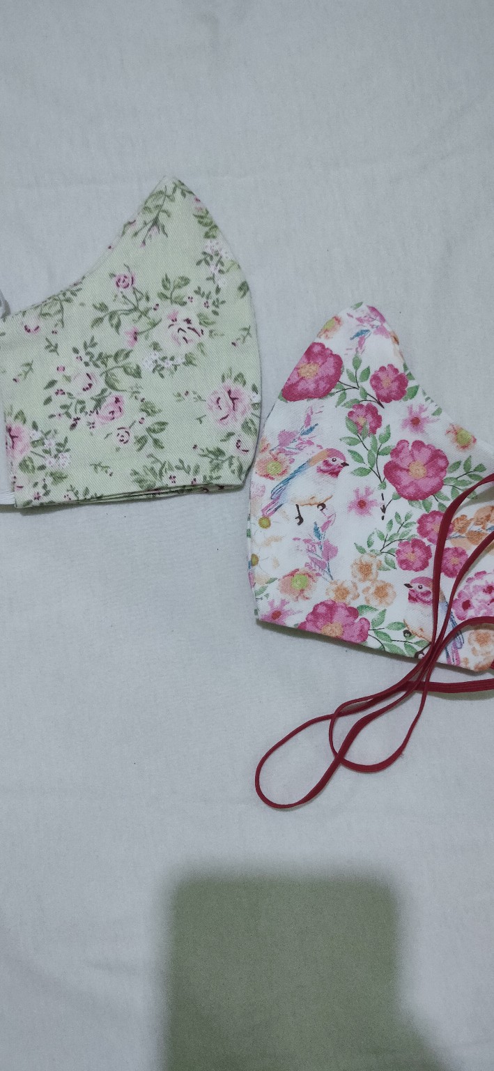 Masker Kain Limited Edition_masker Motif Unik Floral_masker Ibu Dan Anak_masker Hijab Dan Non Hijab