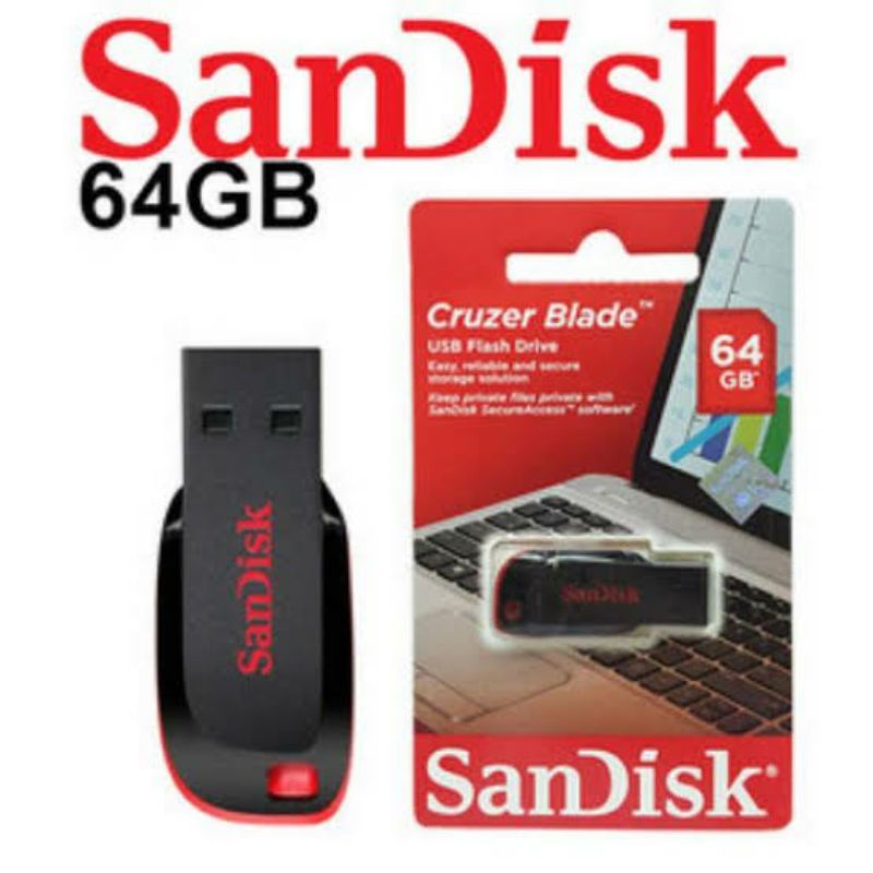Flash Disk Sandisk 64 GB Cruzer Blade Original