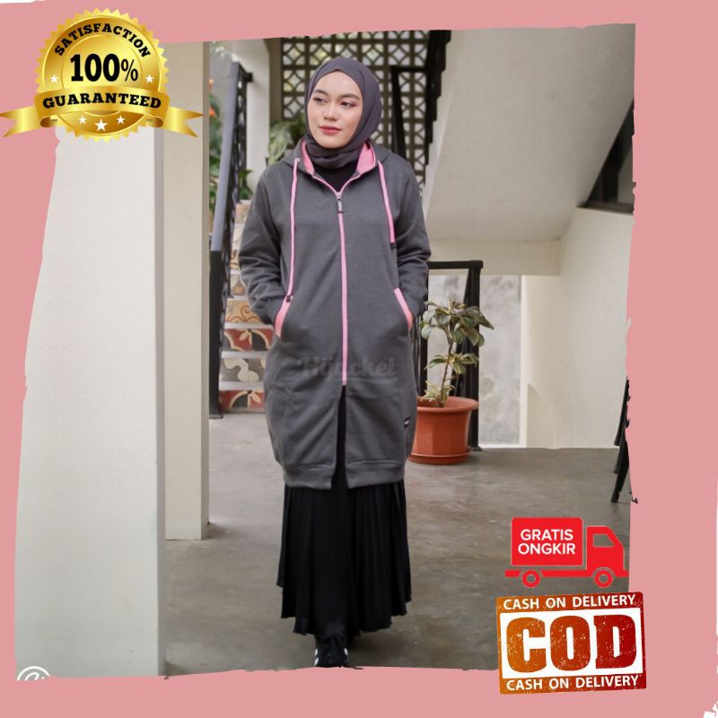 Jaket Wanita model Panjang katun tebal ukuran besar  Seri Hijacket basic