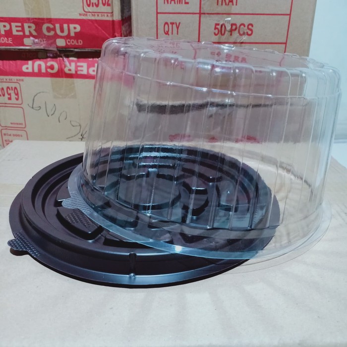 MIKA TUMPENG CT-22 DIAMETER ATAS 20 CM WADAH BOX BOLU KUE BULAT COKLAT