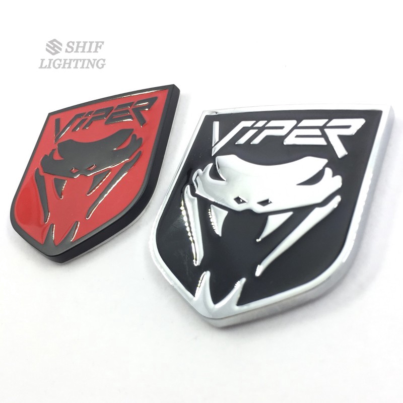 1Pc Stiker Emblem Logo Viper Cobra Ular Bahan Metal untuk Mobil Ford Mustang