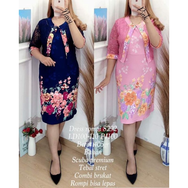 dress scuba premium 8292 LD 100-110 cm 4 warna