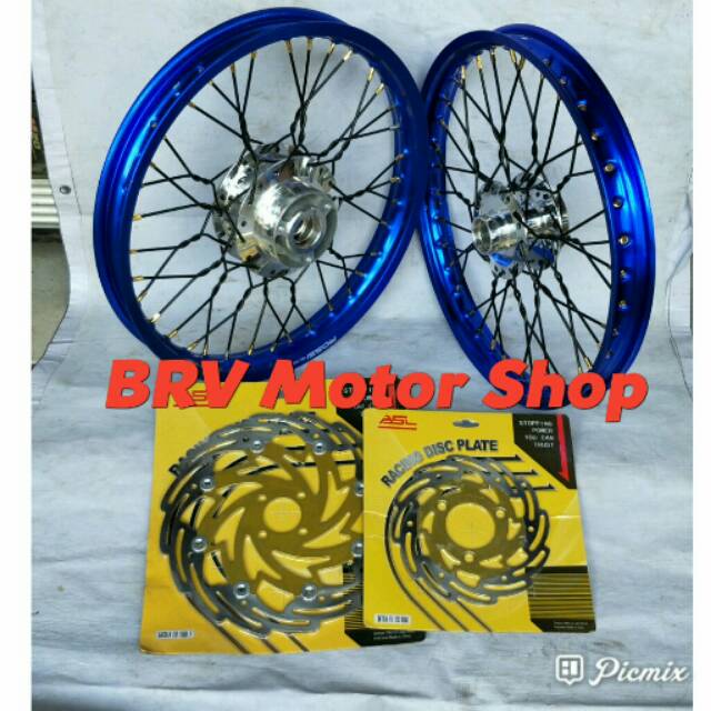 Sepaket velg jari jari satria Fu new - Satria Fu lama velg jari kepang bonus piringan ring 17