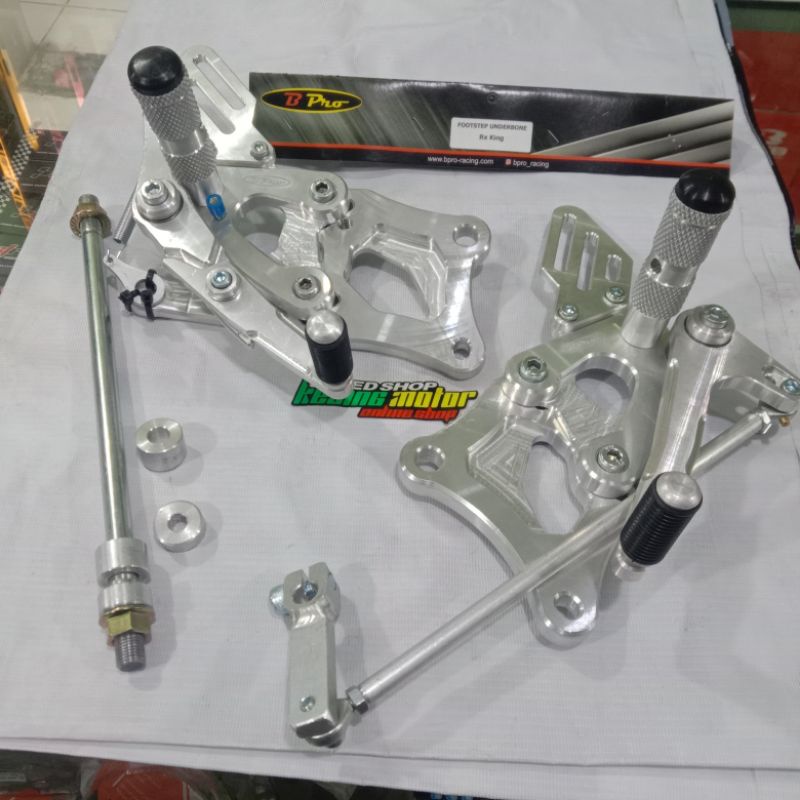 STEP UNDERBONE RACING STEP UB BPRO RX KING WARNA SILVER CNC