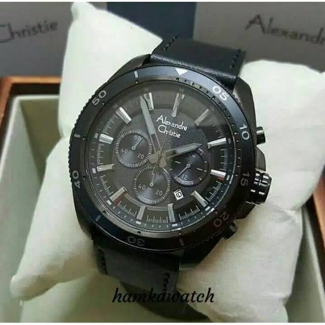 Jam Tangan Pria Alexandre Christie Original AC 6472 MCL BLGY Black Grey