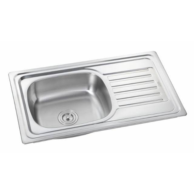 Bak cuci piring/wastafel cuci piring stainless/bcp stainless 1 lubang 1 sayap ukuran 86×50cm R865