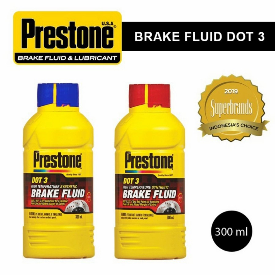 Brake Fluid Cairan Minyak Rem DOT 3 PRESTONE 300mL - merah biru