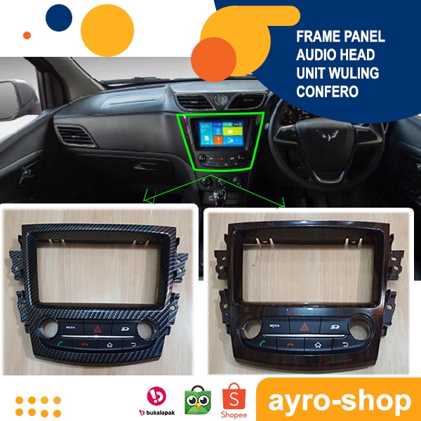 FRAME TAPE HEAD UNIT PANEL AUDIO MOBIL WULING CONFERO (LAYAR 8 INCHI)