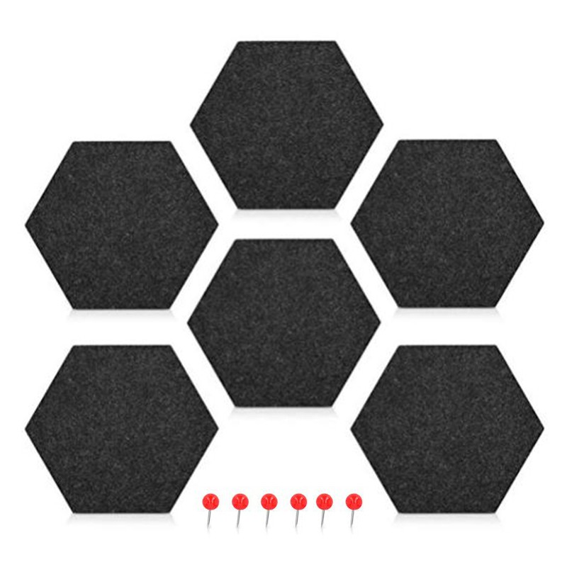 6 Pack Felt Memo Decorative Notice Hexagon Bulletin Board Felt