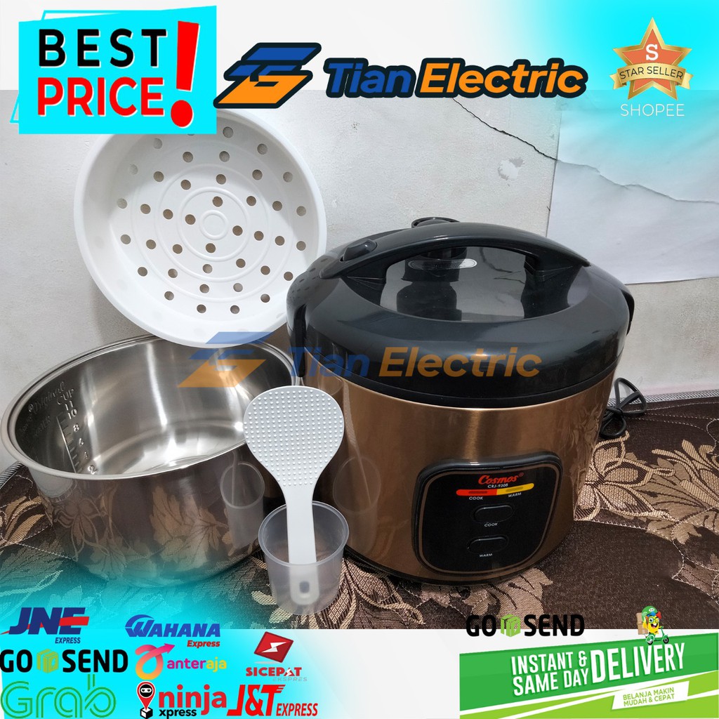 COSMOS CRJ-9308 MagicCom / Rice Cooker 2 Liter Stainless Steel