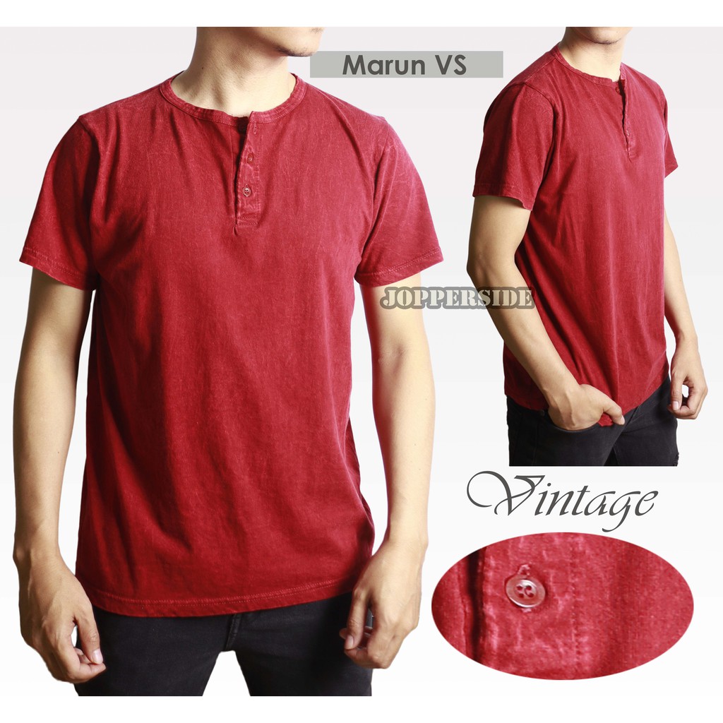 TB2 PART 2 COD PABRIK baju kaos polos kancing henley lengan pendek katun kualitas premium