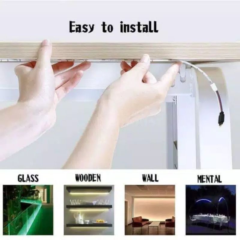 3528 10m Lampu led strip rgb 16 warna remote tiktok warna warni lampu kamar dinding