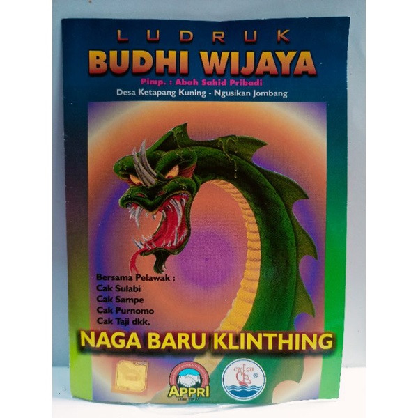 VCD original kesenian ludruk Budhi Wijaya -naga baru klinting (2 disc)