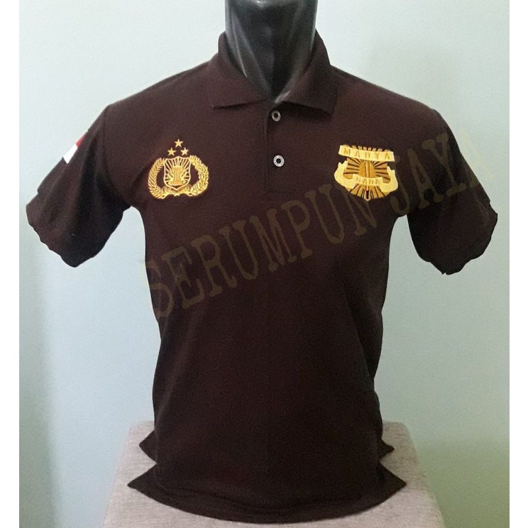 KAOS COKLAT GADA MADYA TERBARU - KAOS KERAH GADA MADYA COKLAT TERBARU FULL BORDIR