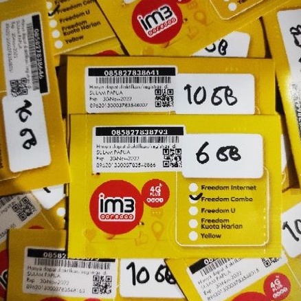kartu perdana internet im3 Freedom combo 10gb/30 oredo hari masa tunggu 5 bulan