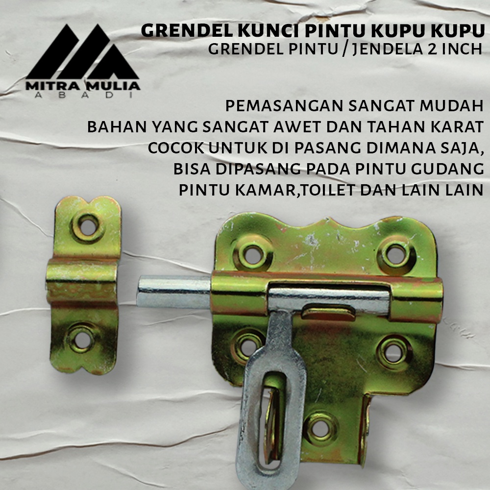 Grendel Slot Pintu Gudang 2 Inci Barrel Bolt