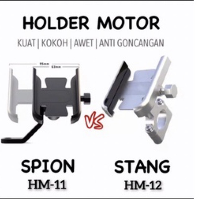 HOLDER HP MOTOR SPION HOLDER HANDPHONE BRAKET SPION GOJEK GRAB HOLDER