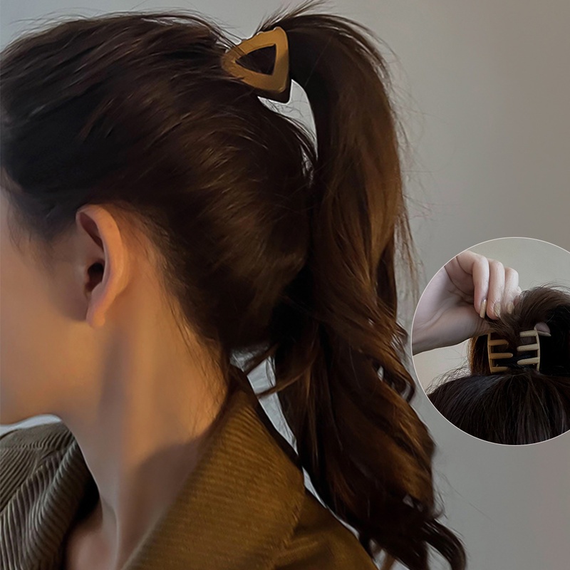 Jepit Rambut Ponytail Bahan Akrilik Bentuk Geometris Gaya Vintage Untuk Wanita