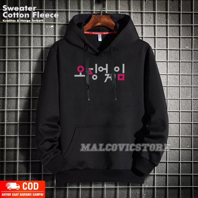 Sweater Hoodie Squid Game Unisex/Jaket Squid Game Pria Wanita/Sweater Squid Game/Pakaian Squid Game/