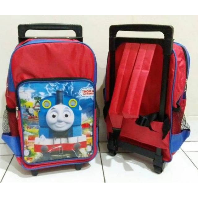 Tas ransel gendong backpack dorong roda troli sekolah anak trolley troly sekolah kereta Thomas murah