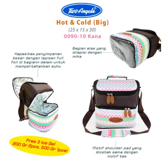 Tas Asi Hot &amp; Cold Big 2 susun Free 3 ice Gel S1 BHC31/ coooler bag tas asi / tas pendingin