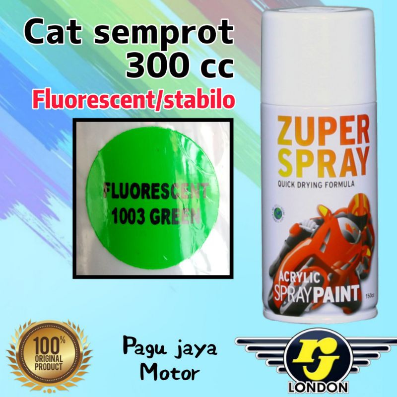 rj london 300cc fluorescent green hijau stabilo zuper spray cat semprot pilox pilok spray paint