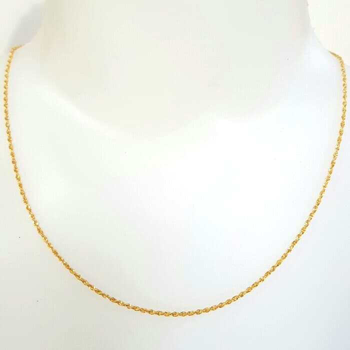 Kalung wanita model tali korea emas asli kadar 700 simpel elegan minimalis