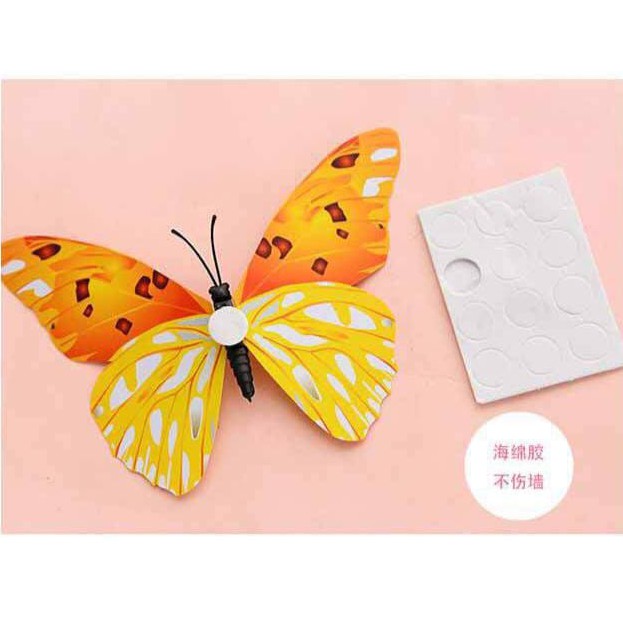 Grosir - 839(12PCS) Stiker Dinding 3D Motif Kupu-Kupu / Dekorasi Dinding Rumah / Butterfly Sticker