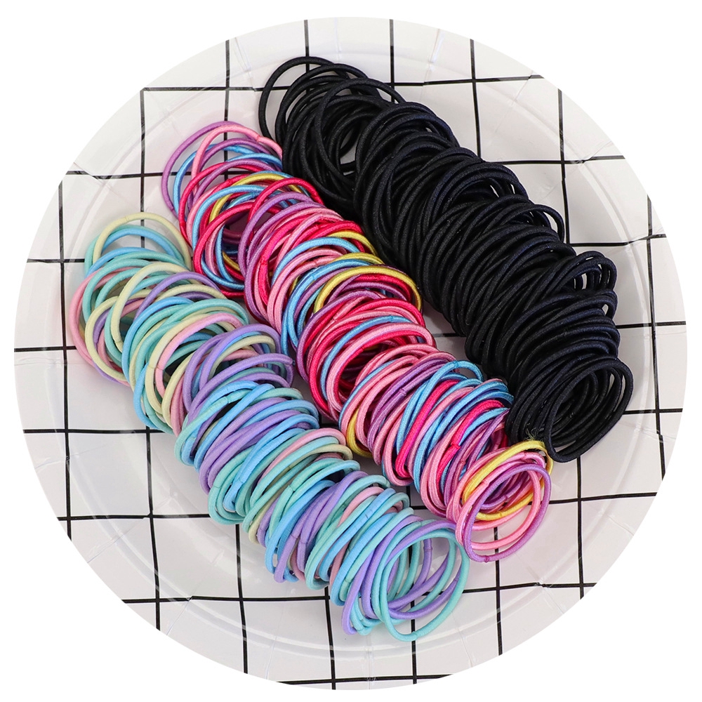 50/100pcs Elastic Hair Bands Ponytail Holder Scrunchies Kids Hair Ropes Rubber