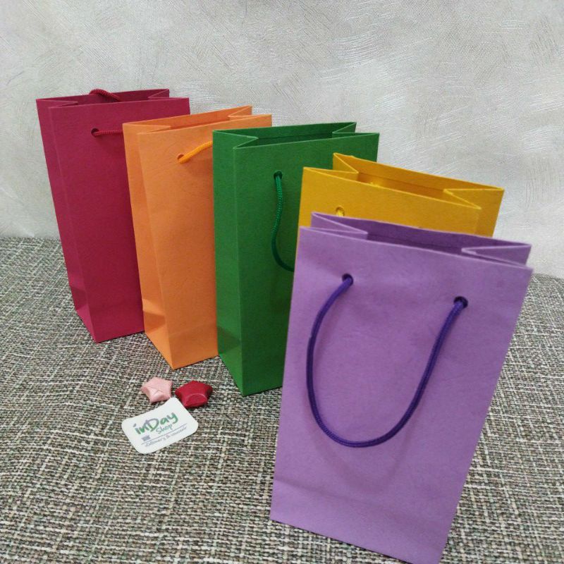 (2pcs) Paper Bag Warna MINI | Handmade | INDAY SHOP