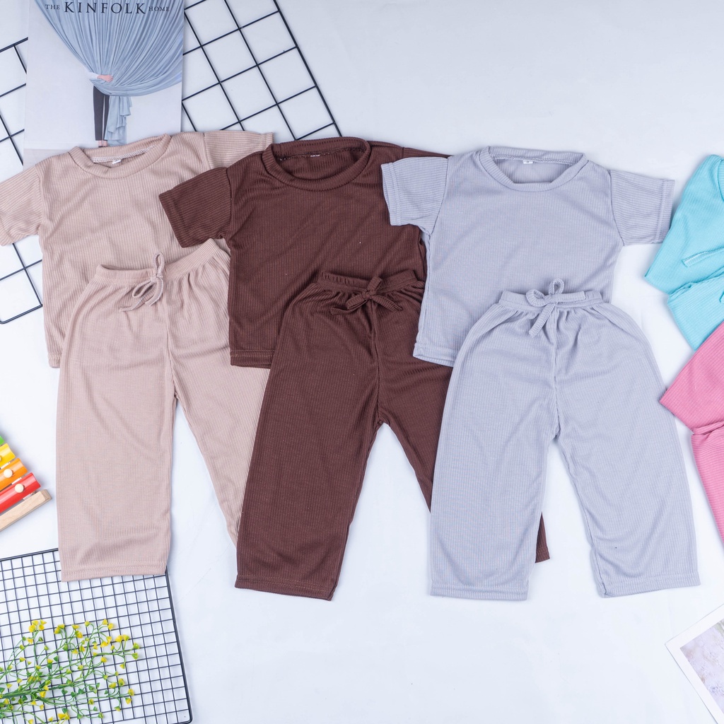 IL - Jenna Set | Setelan Anak Perempuan Celana Panjang RIB / Set Anak Polos Celana Panjang