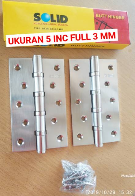 BOOM Sale january Engsel 5 inc solid,Ek 09 5 x 3 x 3  4BB,engsel pintu kunci pintu,perlngkpn pintu ENGSEL SOLID UKURAN 5 INCH STAINLESS BALL BEARING