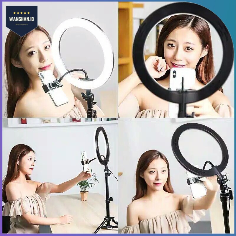 [WS] RINGLIGHT LED 20CM  Make Up Vlog Lampu Ringlight Tripod 55cm 1.1m 1.6m 2.1m Tiktok Live